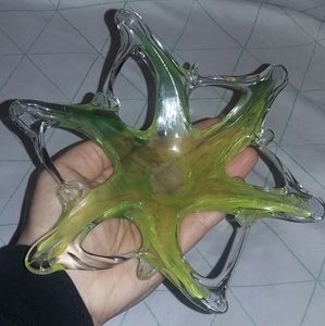 Blown Glass Decorative Dish 70's Inspired